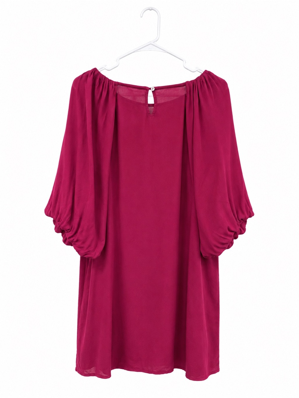 NWT Umgee USA Berry Balloon Sleeve Shift Dress Pockets Size L - Picture 6 of 7